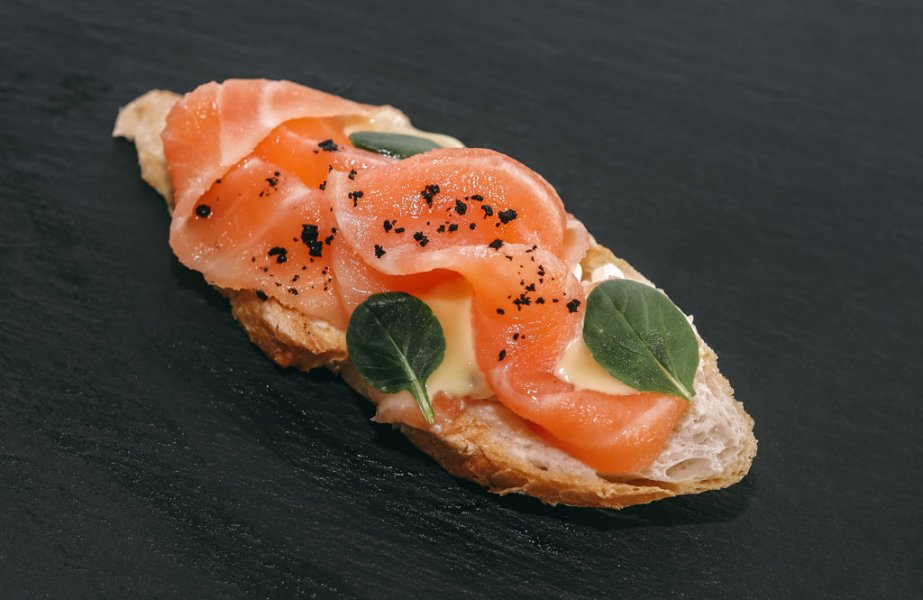 Bruschetta with salmon